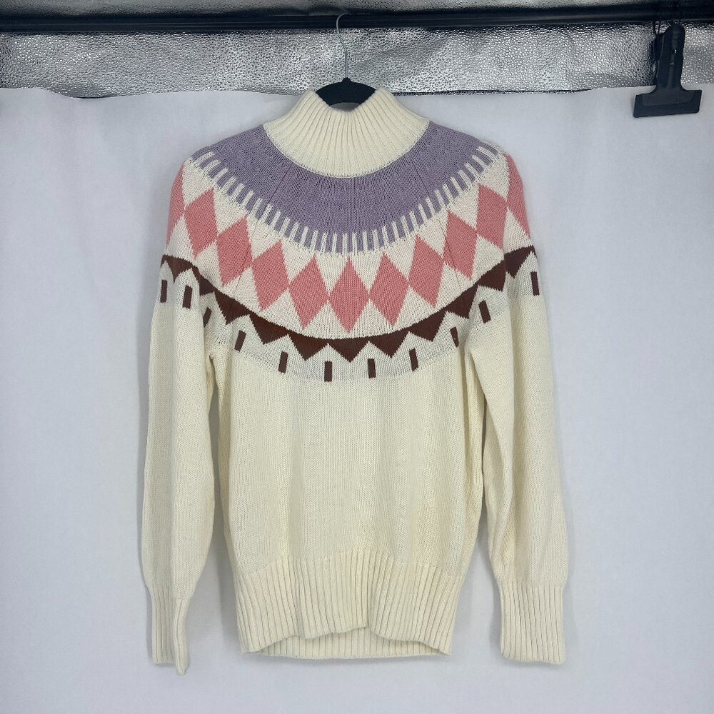 Free Assembly Womens Fair Isle Ski Resort Sweater Size Small Worn Once